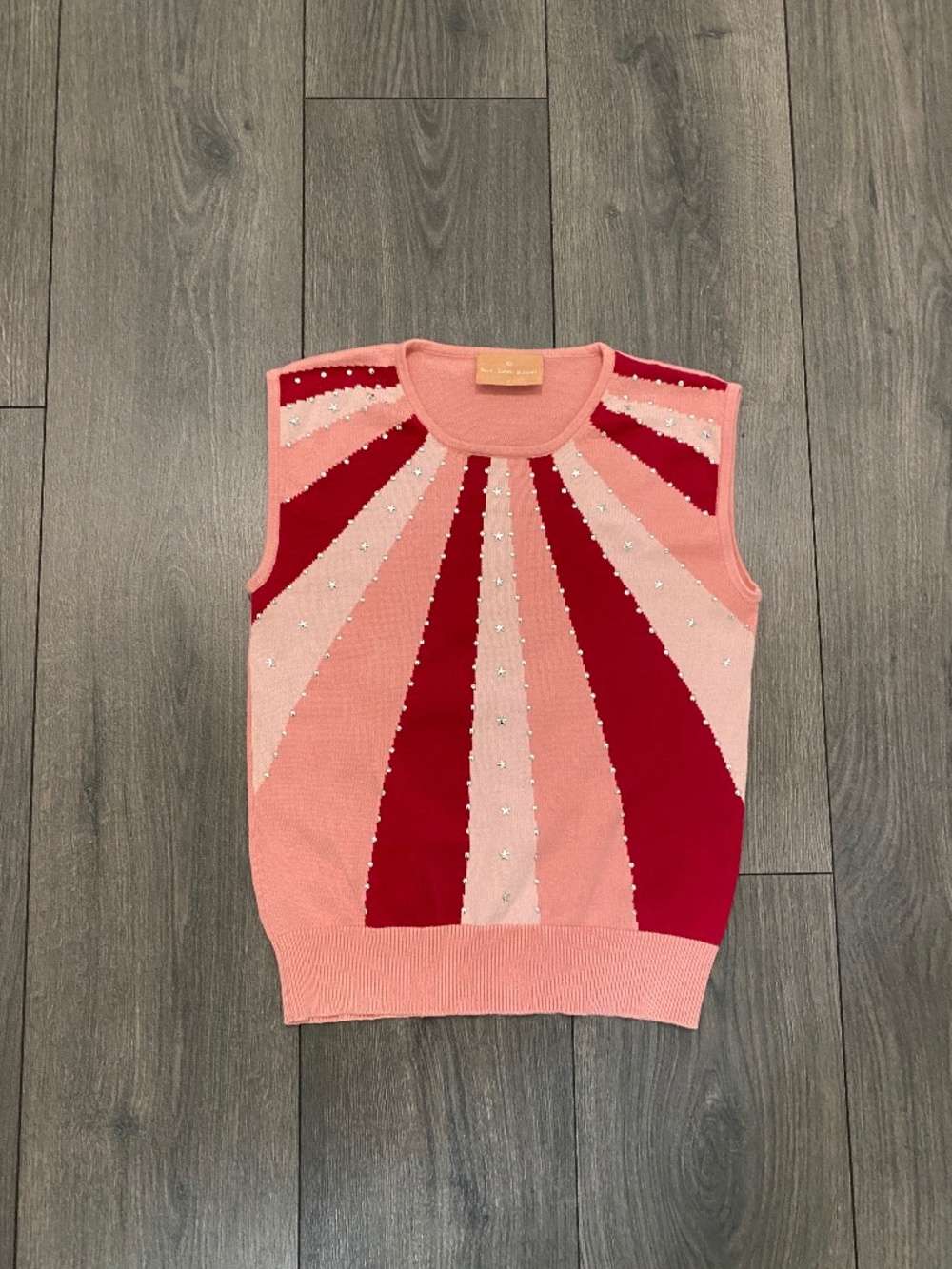 Paula Cahen d'Anvers Pink Embellished Sweater Vest Size XS/S